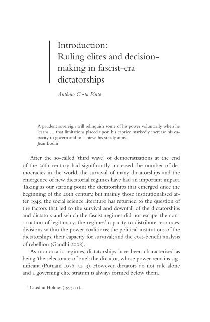 ruling elites and decision-making in fascist-era dictatorships