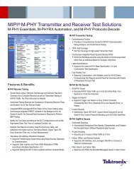 MIPI M-PHY Transmitter and Receiver Test Solutions - M ... - Tektronix