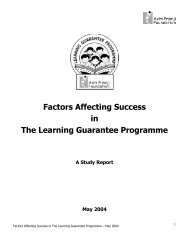 Factors Affecting Success in The Learning Guarantee Programme