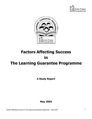 Factors Affecting Success in The Learning Guarantee Programme