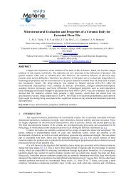 Microstructural Evaluation and Properties of a Ceramic Body