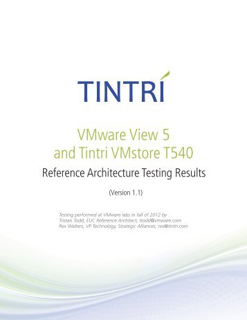 VMware View 5 and Tintri VMstore T540