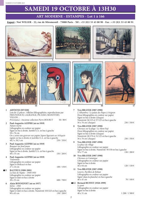 TÃ©lÃ©charger le catalogue au format PDF - Cannes - EnchÃ¨res