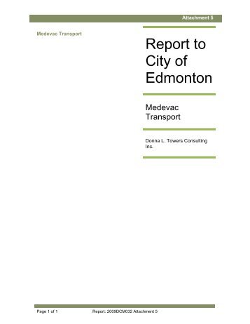Medevac Transport - City of Edmonton
