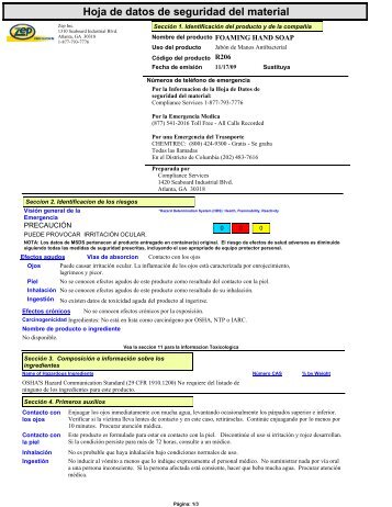 Hoja de datos de seguridad del material - Zep Professional