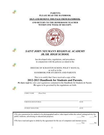 Handbook - St. John Neumann Regional Academy