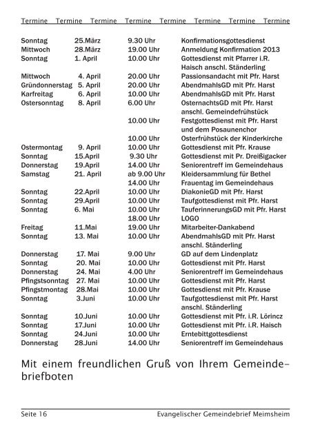 Inhalt/Impressum - Evangelische Kirchengemeinde Meimsheim