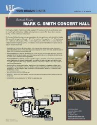 MARK C. SMITh CONCERT hALL - Von Braun Center