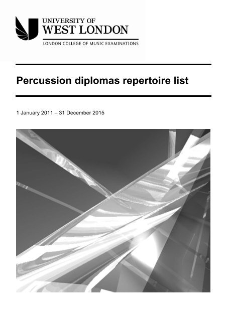 Percussion repertoire list - University of West London