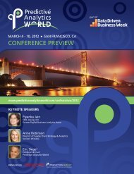 CONFERENCE PREVIEW - Predictive Analytics World