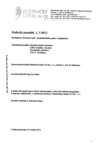 Znalecký posudek ke stažení (PDF; 1,02 MB) - Revitalizace ...