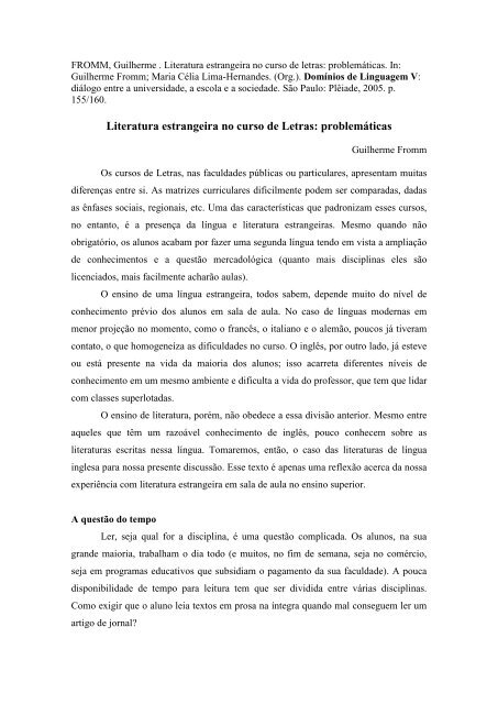 Texto completo em pdf - Instituto de Letras e LingÃ¼Ã­stica