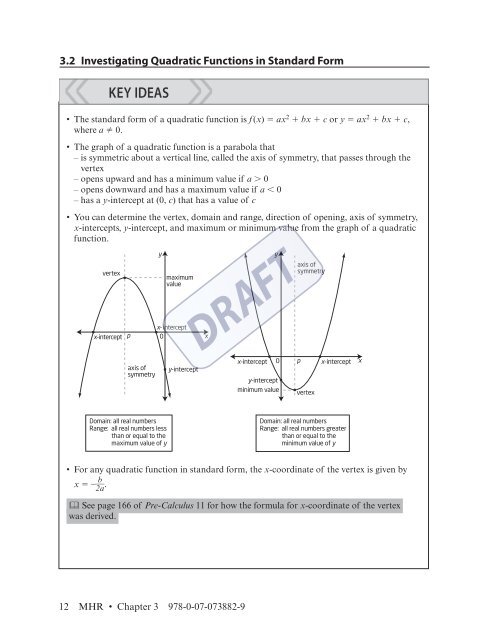 Pre-Calculus 11 Workbook - McGraw-Hill Ryerson