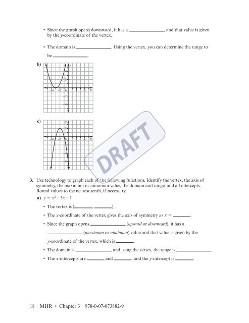 Pre-Calculus 11 Workbook - McGraw-Hill Ryerson