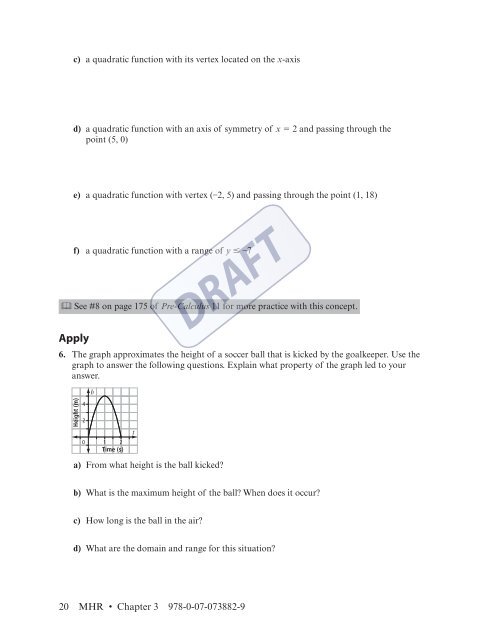 Pre-Calculus 11 Workbook - McGraw-Hill Ryerson