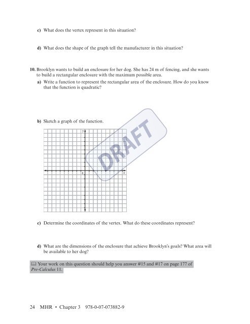 Pre-Calculus 11 Workbook - McGraw-Hill Ryerson