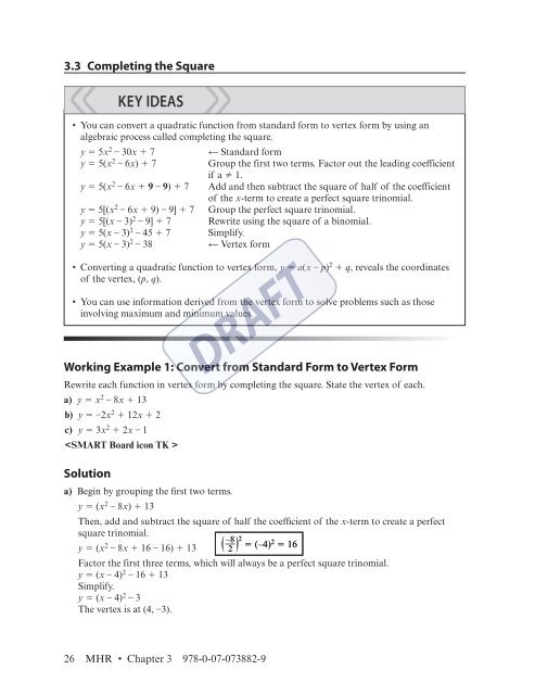 Pre-Calculus 11 Workbook - McGraw-Hill Ryerson