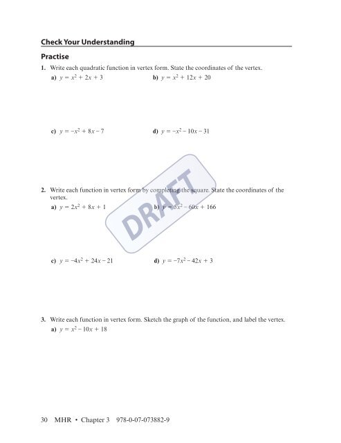 Pre-Calculus 11 Workbook - McGraw-Hill Ryerson