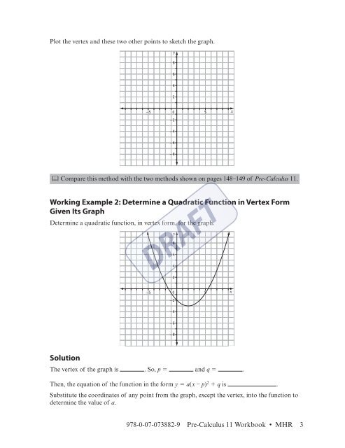 Pre-Calculus 11 Workbook - McGraw-Hill Ryerson