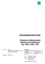 PrÃ¤zisions-Widerstands Dekade und Kalibrator Typ 1405 ... - Burster