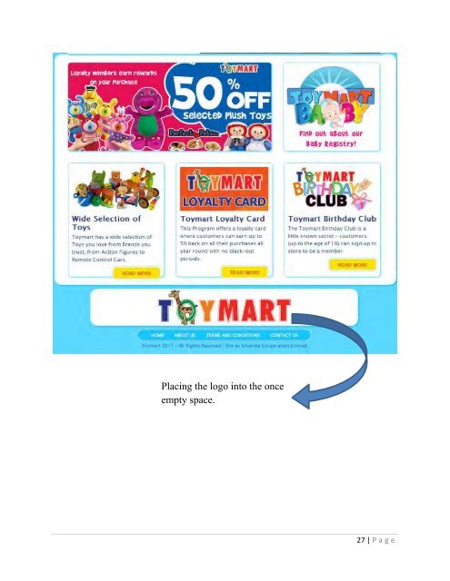 Project Title: Toymart eCommerce Website Group 4 - Home