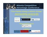 Atlanta Competitive Advantage Conference - Emory Goizueta ...