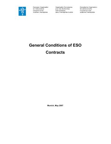 General Conditions of ESO Contracts