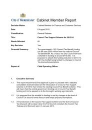 Cabinet Member Report - Westminster City Council