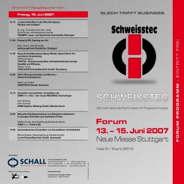 forum 13. – 15. Juni 2007 Neue Messe Stuttgart - Schall Kongress