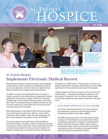 Fall 2009 St. Francis Hospice Newsletter