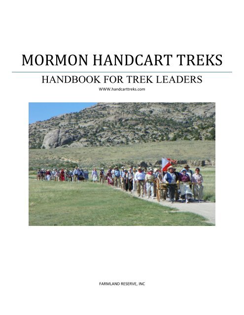 handcart trek reenactments guidelines for leaders