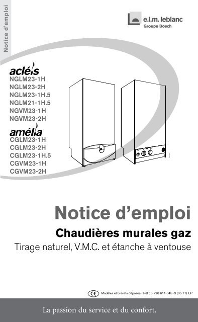 Notice d'emploi Chaudières murales gaz - Chauffe-eau