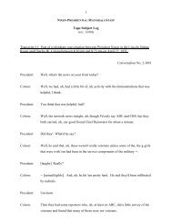 Transcript #1: Part of a telephone conversation between President ...