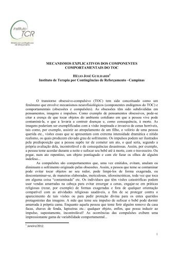 mecanismos explicativos dos componentes comportamentais do toc