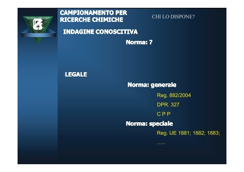 Slides campionamento per indagini chimiche - Aicod