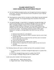 ISLAND HOSPITALITY CASH HANDLING ACCEPTANCE POLICY