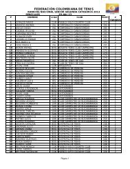 FEDERACIÃN COLOMBIANA DE TENIS