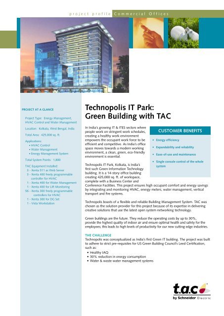Technopolis IT Park: Green Building with TAC - Schneider Electric