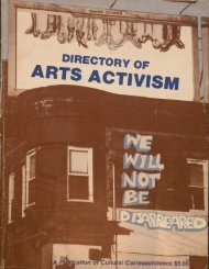 Directory of Arts Activism - Dark Matter Archives