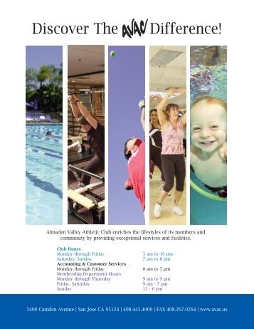 Discover The Difference! - Almaden Valley Athletic Club