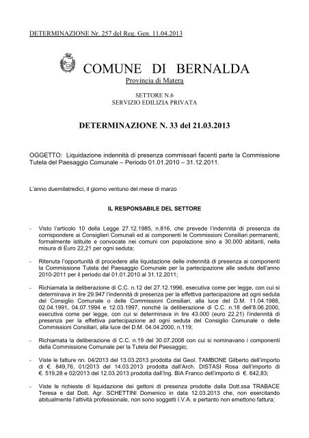 liquidazione ctp 2010-2011.pdf - Comune di Bernalda