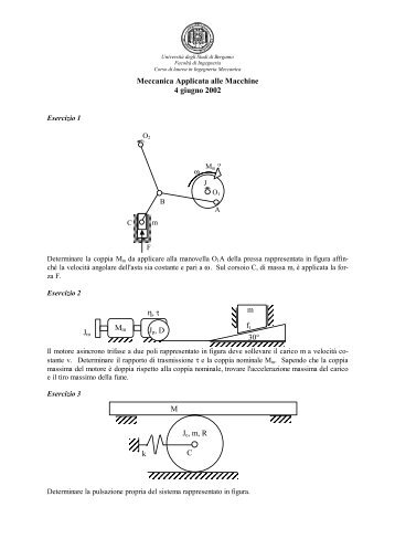 Meccanica Applicata alle Macchine - UniversitÃ  degli studi di Bergamo