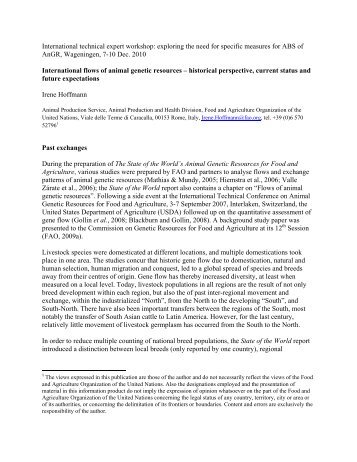 International flows of animal genetic resources - Wageningen UR