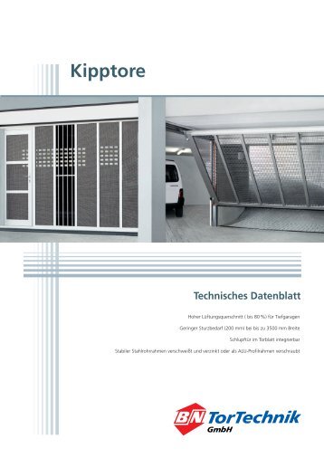 Prinzipzeichnung Kipptore - B+N TorTechnik
