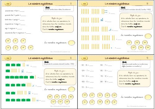 Le Nombre Mysta C Rieux Ce2 Fiches Classeurdecole