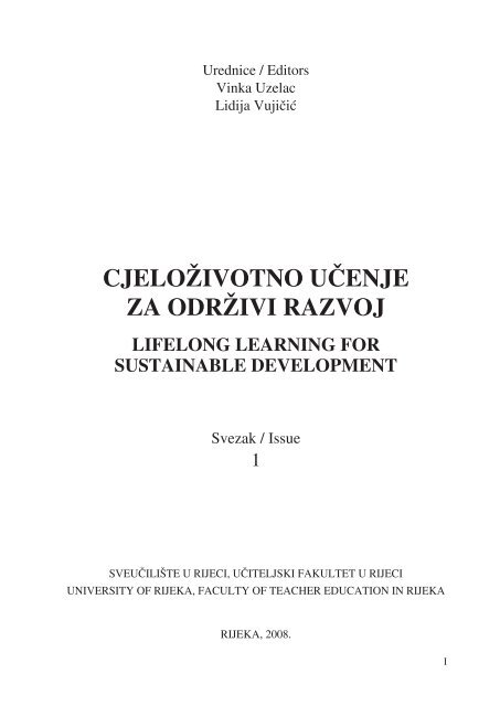 cjeloÅ¾ivotno uÄenje za odrÅ¾ivi razvoj - UÄiteljski fakultet - SveuÄiliÅ¡te ...