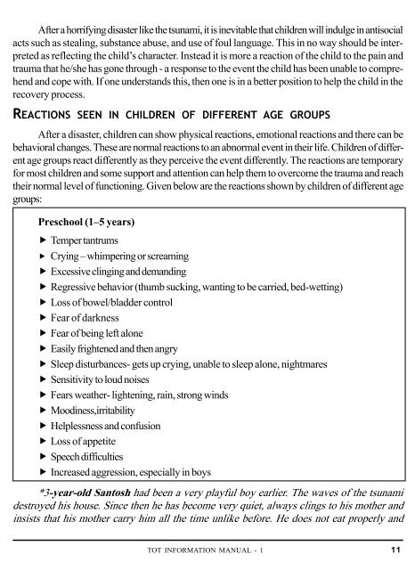 Tsunami Disaster - Psychosocial Care for Children [PDF] - Nimhans