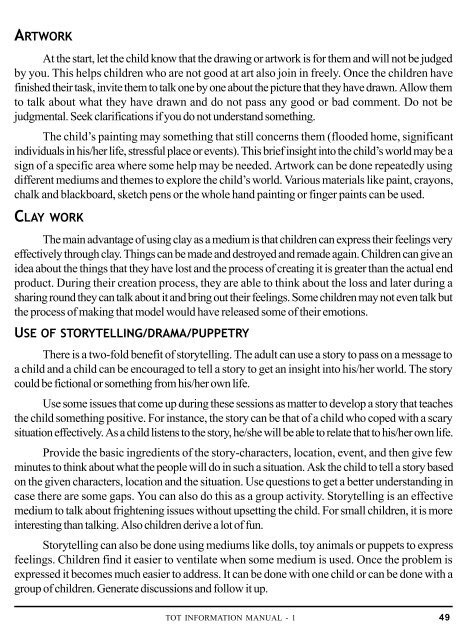 Tsunami Disaster - Psychosocial Care for Children [PDF] - Nimhans