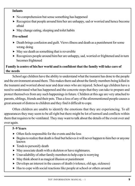 Tsunami Disaster - Psychosocial Care for Children [PDF] - Nimhans