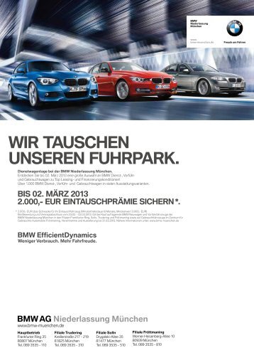 wir tauschen unseren fuhrpark. - BMW Niederlassung MÃ¼nchen